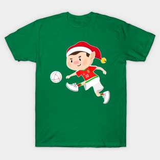 Wales football Christmas elf. Football World Cup soccer T-Shirt